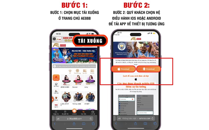 Một số lưu ý khi cài đặt ae888 trên thiết bị iOS/Android