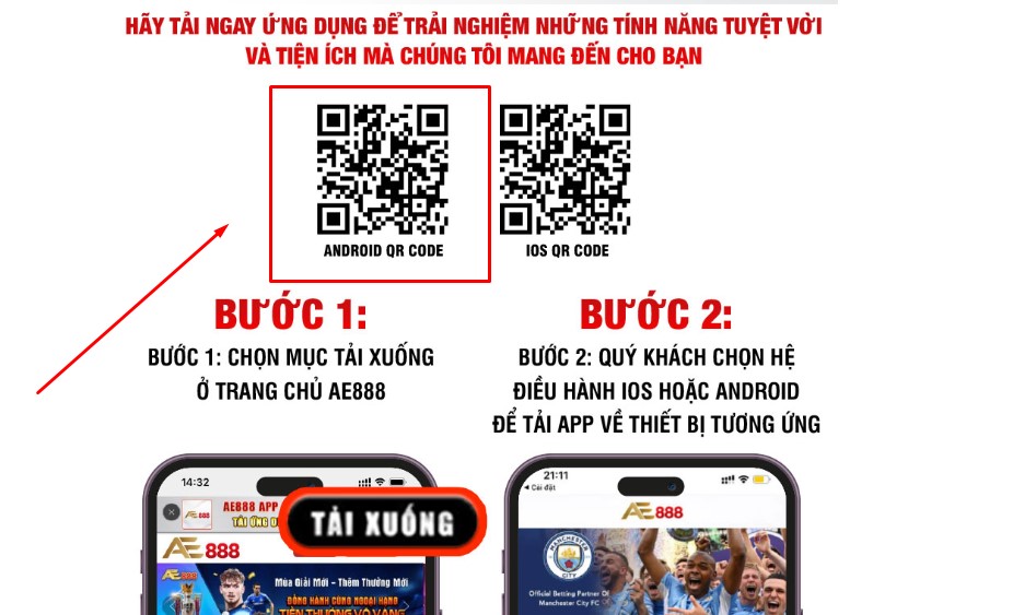 Tải app ae888 trên hệ điều hành Android siêu dễ